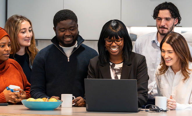BSO Team Members working on their laptops