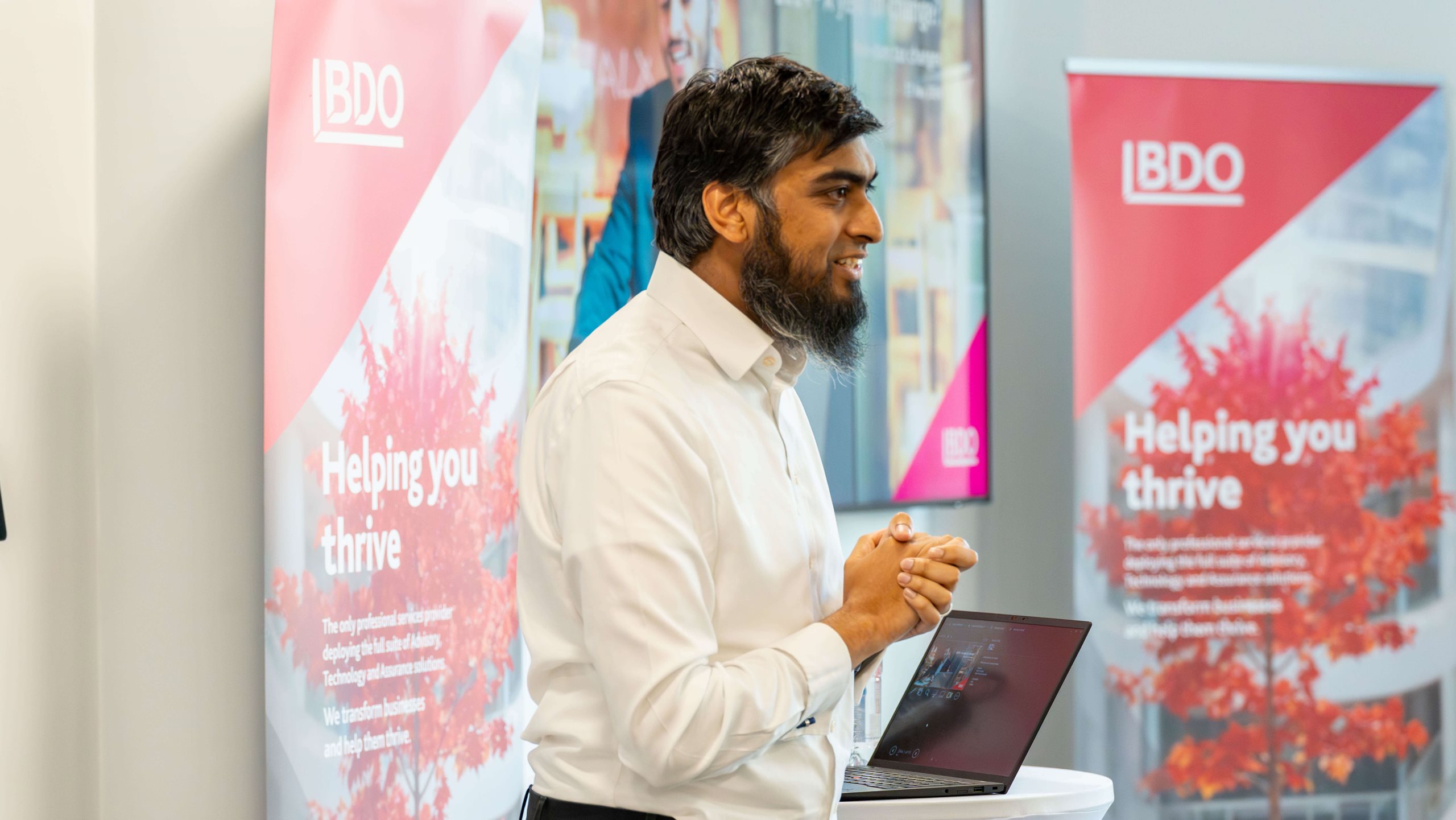 A tax Director presenting to an audience