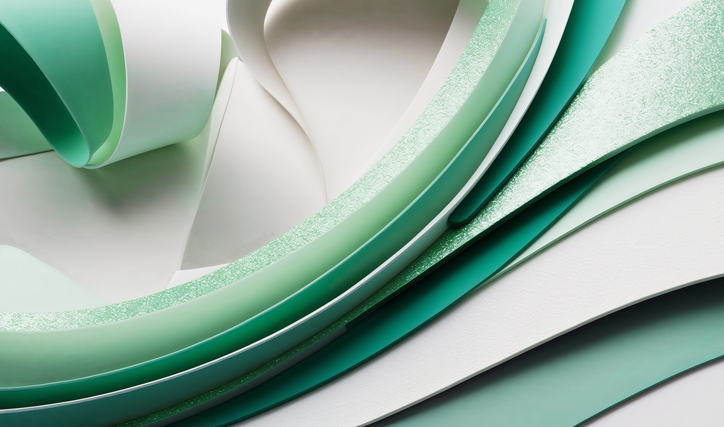 abstract image of Microsoft fabric using green ribbons