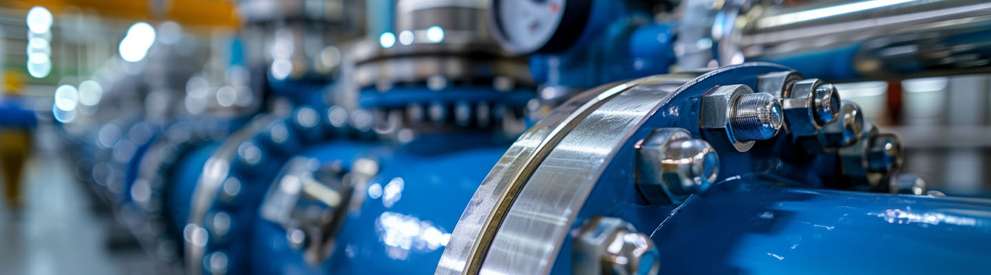 Pipe network in a water pumping station