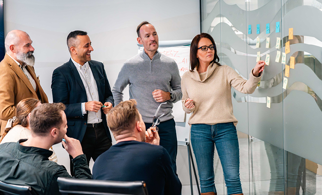 The risk advisory team discussing a client challanges